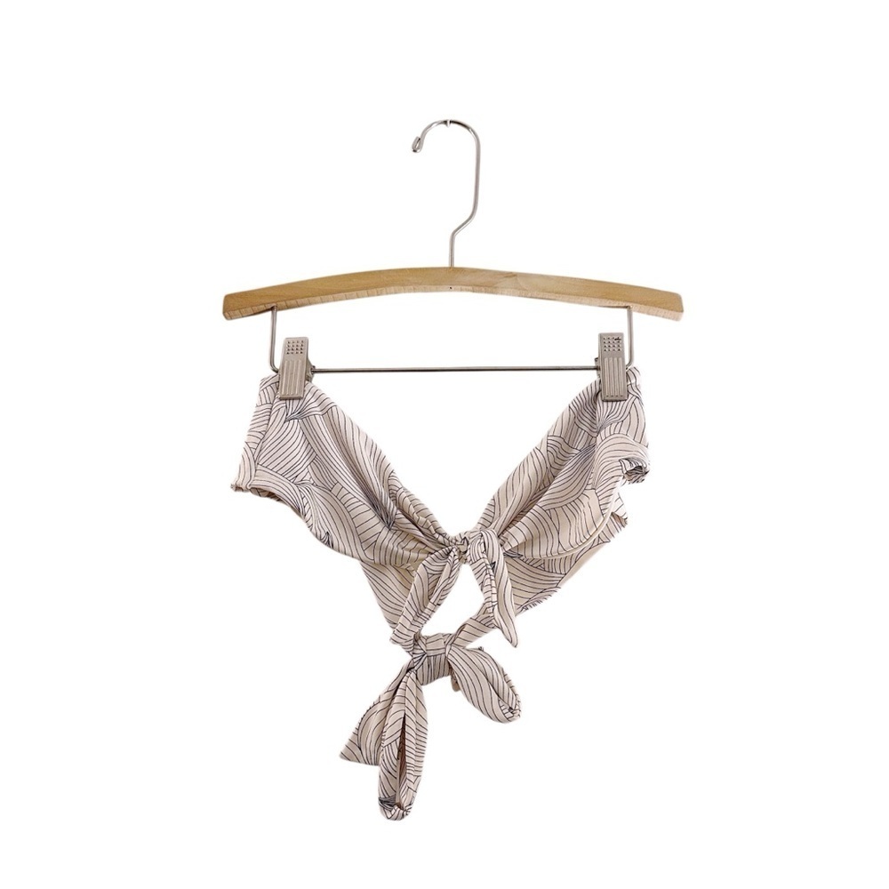 Eberjey Bikini Top Bandeau Tie Front Wave Pattern Bow